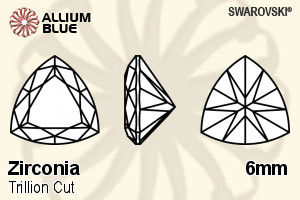 SWAROVSKI GEMS Cubic Zirconia Triangle Trillion White 6.00MM normal +/- FQ 0.060