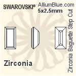 スワロフスキー Zirconia Baguette Step カット (SGZBSC) 4x2mm - Zirconia