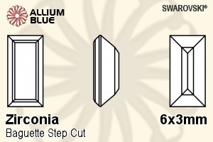 SWAROVSKI GEMS Cubic Zirconia Baguette Step White 6.00x3.00MM normal +/- FQ 0.070