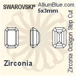 施华洛世奇 Zirconia Octagon Step 切工 (SGZOSC) 6x4mm - Zirconia