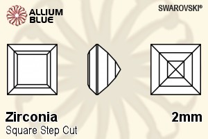 SWAROVSKI GEMS Cubic Zirconia Square Step White 2.00MM normal +/- FQ 0.200
