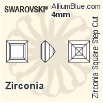 施华洛世奇 Zirconia 正方形 Step 切工 (SGZSSC) 3mm - Zirconia