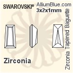 スワロフスキー Zirconia Tapered Baguette Step カット (SGZTBC) 3.5x1.5x1mm - Zirconia