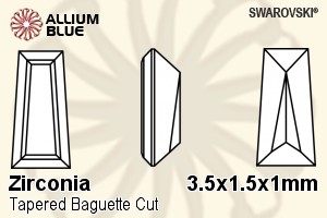 スワロフスキー Zirconia Tapered Baguette Step カット (SGZTBC) 3.5x1.5x1mm - Zirconia
