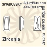 施華洛世奇 Zirconia Tapered 長方 Step 切工 (SGZTBC) 3.5x1.5x1mm - Zirconia