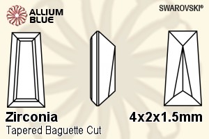 スワロフスキー Zirconia Tapered Baguette Step カット (SGZTBC) 4x2x1.5mm - Zirconia