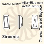 Swarovski Zirconia Tapered Baguette Step Cut (SGZTBC) 2.5x2x1.5mm - Zirconia