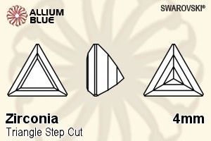 SWAROVSKI GEMS Cubic Zirconia Triangle Cut Corner White 4.00MM normal +/- FQ 0.080