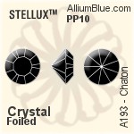 STELLUX™ 钻石形尖底石 (A193) PP10 - 透明白色 金色水银底