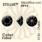 STELLUX™ 钻石形尖底石 (A193) PP11 - 白色（半涂层） 金色水银底