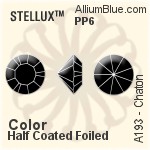 STELLUX™ チャトン (A193) PP6 - カラー（ハーフ　コーティング） 裏面ゴールドフォイル