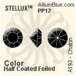 STELLUX™ チャトン (A193) PP12 - カラー（ハーフ　コーティング） 裏面ゴールドフォイル