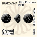 施華洛世奇XILION施亮鑽石形尖底石 (1028) PP11 - 透明白色 無水銀底
