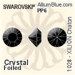 スワロフスキー XILION チャトン (1028) PP6 - カラー 裏面プラチナフォイル