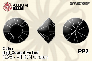 施華洛世奇XILION施亮鑽石形尖底石 (1028) PP2 - 顏色（半塗層） 白金水銀底