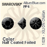 スワロフスキー XILION チャトン (1028) PP4 - カラー（ハーフ　コーティング） 裏面プラチナフォイル