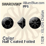 スワロフスキー XILION チャトン (1028) PP5 - カラー（ハーフ　コーティング） 裏面プラチナフォイル
