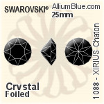 施華洛世奇XIRIUS施悅鑽石形尖底石 (1088) 25mm - 透明白色 白金水銀底
