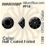 Swarovski XIRIUS Chaton (1088) PP18 - Color (Half Coated) With Platinum Foiling