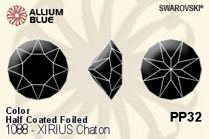 Swarovski XIRIUS Chaton (1088) PP32 - Color (Half Coated) With Platinum Foiling