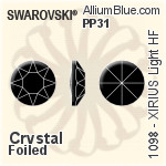 Swarovski XIRIUS Light Flat Back Hotfix (1098) PP31 - Clear Crystal With Silver Foiling