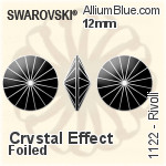 Swarovski Cushion Cut Fancy Stone (4470) 12mm - Crystal Effect With Platinum Foiling