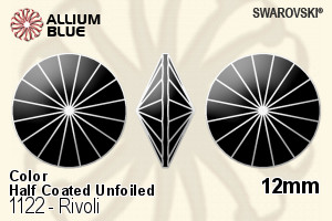 Swarovski Rivoli (1122) 12mm - Color (Half Coated) Unfoiled