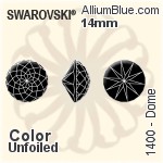 Swarovski Dome (1400) 14mm - Crystal Effect With Platinum Foiling