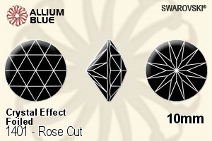 Swarovski Rose Cut (1401) 10mm - Crystal Effect With Platinum Foiling