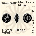 Swarovski Sea Urchin (Partly Frosted) (1695) 14mm - Crystal Effect With Platinum Foiling