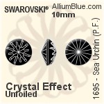 Swarovski Sea Urchin (Partly Frosted) (1695) 14mm - Clear Crystal With Platinum Foiling
