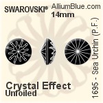 Swarovski Sea Urchin (Partly Frosted) (1695) 10mm - Color With Platinum Foiling