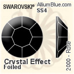 スワロフスキー Rose ラインストーン (2000) SS3 - クリスタル 裏面プラチナフォイル