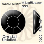 Swarovski Rose Flat Back Hotfix (2000) SS3 - Color (Half Coated) With Silver Foiling