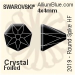 施華洛世奇 圓形 Spike 熨底平底石 (2019) 6x6mm - 白色（半塗層） 鋁質水銀底
