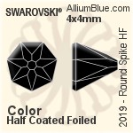 Swarovski Round Spike Flat Back Hotfix (2019) 4x4mm - Color (Half Coated) With Aluminum Foiling