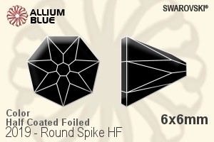 Swarovski Round Spike Flat Back Hotfix (2019) 6x6mm - Color (Half Coated) With Aluminum Foiling