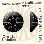 スワロフスキー XILION Rose ラインストーン ホットフィックス (2038) SS6 - カラー 裏面シルバーフォイル