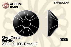 Swarovski XILION Rose Flat Back Hotfix (2038) SS6 - Clear Crystal Unfoiled