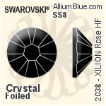 Swarovski XILION Rose Flat Back Hotfix (2038) SS12 - Crystal Effect With Silver Foiling