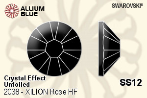 Swarovski XILION Rose Flat Back Hotfix (2038) SS12 - Crystal Effect Unfoiled