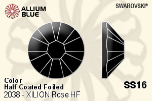 Swarovski XILION Rose Flat Back Hotfix (2038) SS16 - Color (Half Coated) With Silver Foiling