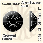 施華洛世奇 XILION 施亮 玫瑰 熨底平底石 (2038) SS30 - 透明白色 銀色水銀底