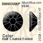 施華洛世奇 XILION 施亮 玫瑰 熨底平底石 (2038) SS34 - 顏色（半塗層） 銀色水銀底