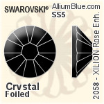 施華洛世奇 正方形 平底石 (2400) 2.2mm - 透明白色 白金水銀底