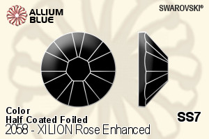 Swarovski XILION Rose Enhanced Flat Back No-Hotfix (2058) SS7 - Color (Half Coated) With Platinum Foiling