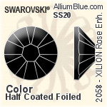 施華洛世奇 XILION 施亮 玫瑰 熨底平底石 (2038) SS20 - 顏色（半塗層） 銀色水銀底