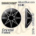 Swarovski XIRIUS Flat Back Hotfix (2078) SS48 - Clear Crystal With Silver Foiling