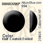 施華洛世奇 圓拱形 熨底平底石 (2080/4) SS6 - 顏色（半塗層） 鋁質水銀底