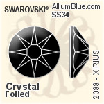 Swarovski XIRIUS Flat Back No-Hotfix (2088) SS34 - Clear Crystal With Platinum Foiling